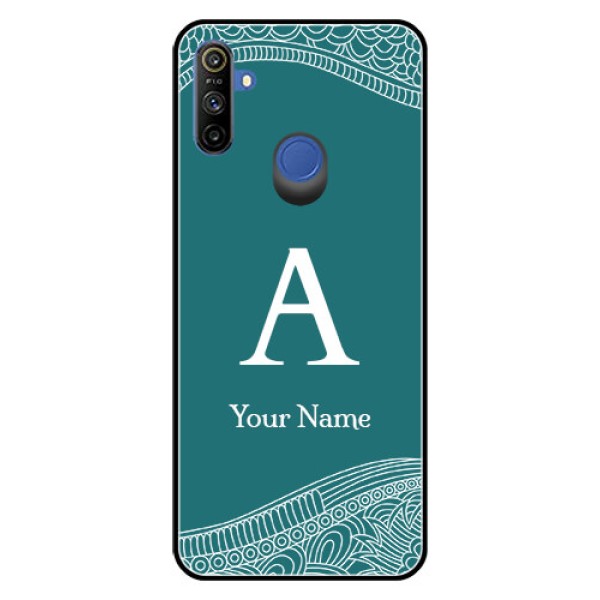 Narzo 20A Personalized Glass Phone Case - line art pattern with custom name Design Narzo 20A Personalized Glass Phone Case - line art pattern with custom name Design