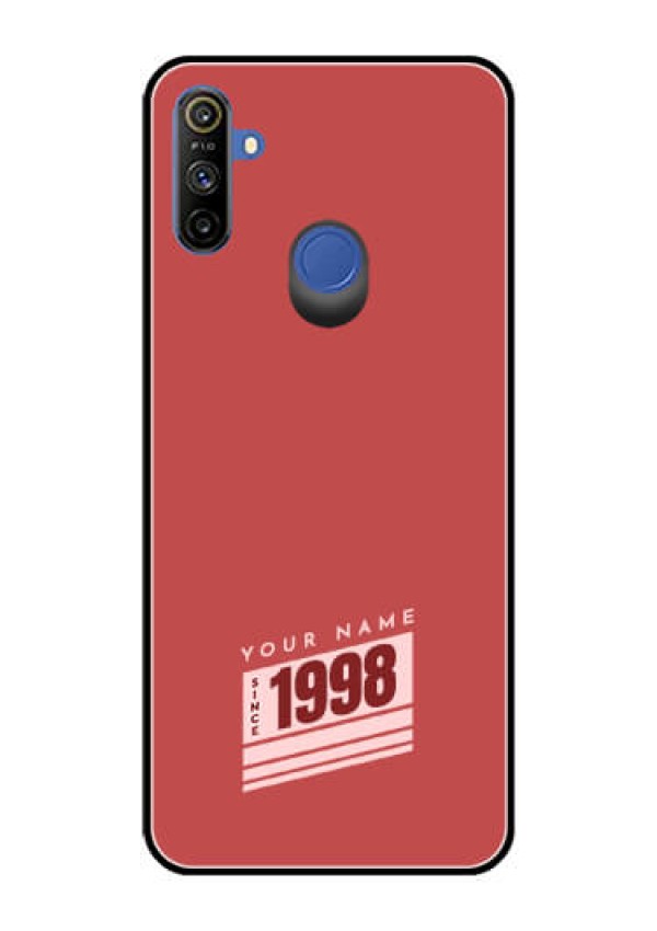 Narzo 20A Custom Glass Phone Case - Red custom year of birth Design