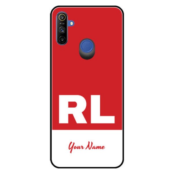 Narzo 20A Personalized Glass Phone Case - dual tone custom text Design