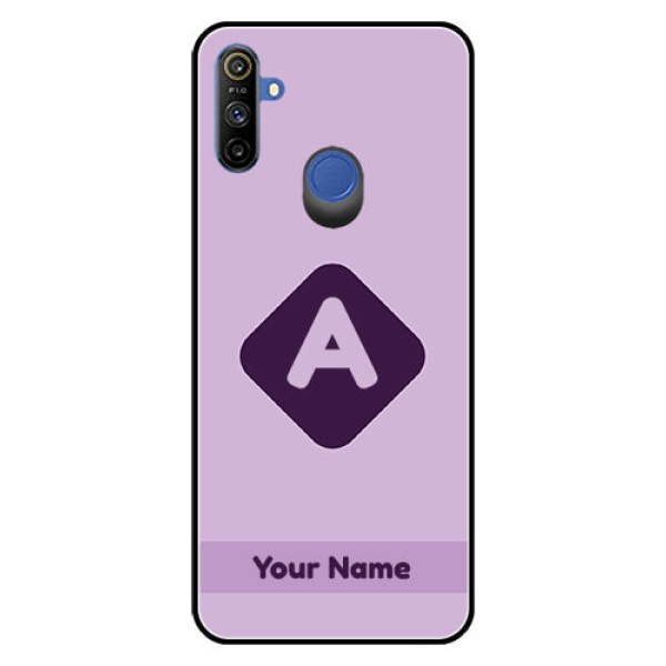 Narzo 20A Custom Glass Mobile Case - Custom Letter in curved badge Design Narzo 20A Custom Glass Mobile Case - Custom Letter in curved badge Design
