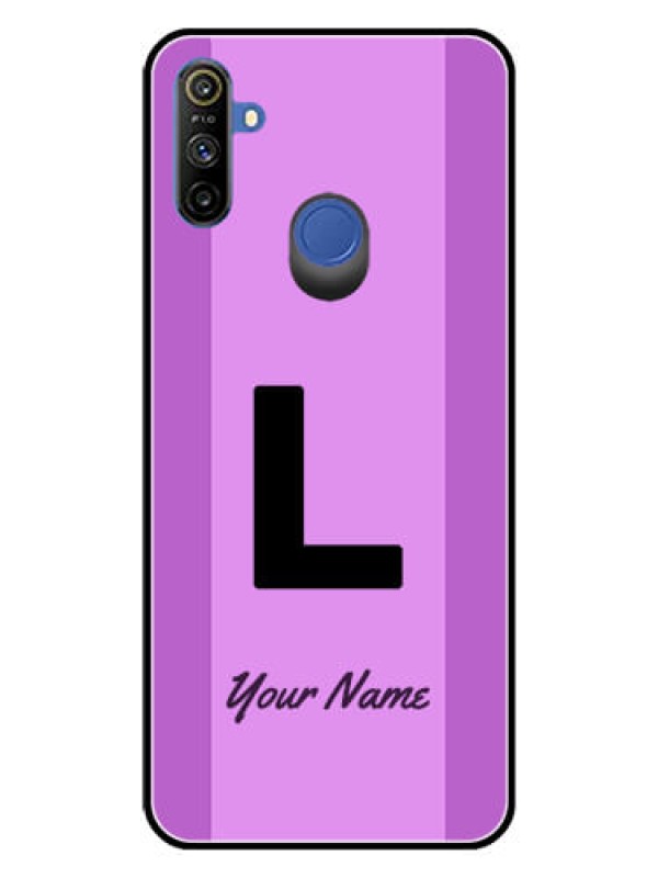 Custom Narzo 20A Custom Glass Phone Case - Tricolor custom text Design
