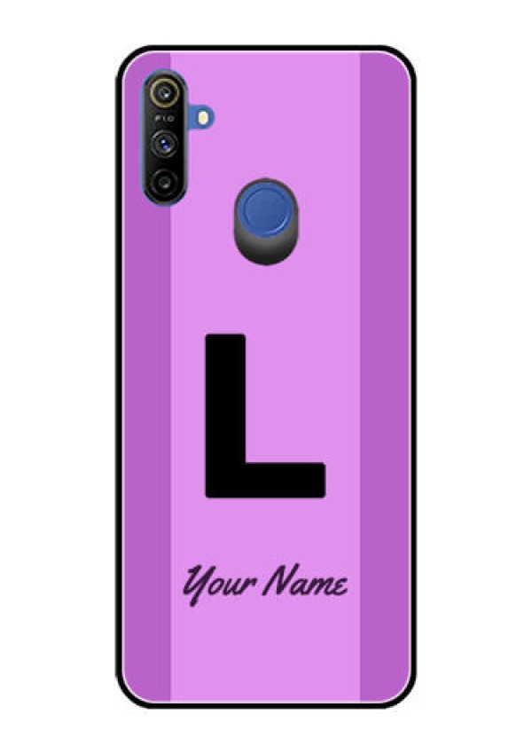 Narzo 20A Custom Glass Phone Case - Tricolor custom text Design
