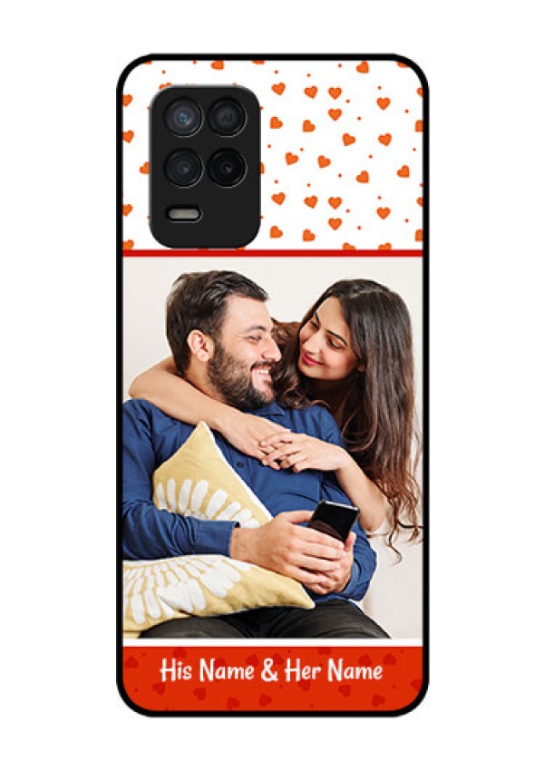 Realme Narzo 30 5G Custom Glass Phone Case - Orange Love Symbol Design