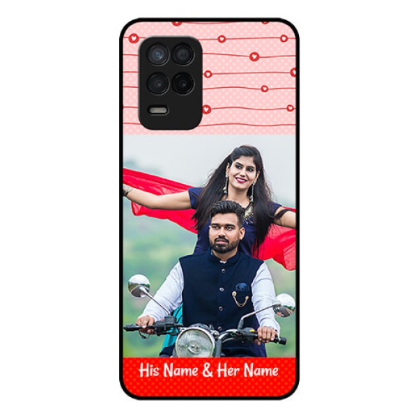 Realme Narzo 30 5G Personalized Glass Phone Case - Red Pattern Case Design Realme Narzo 30 5G Personalized Glass Phone Case - Red Pattern Case Design