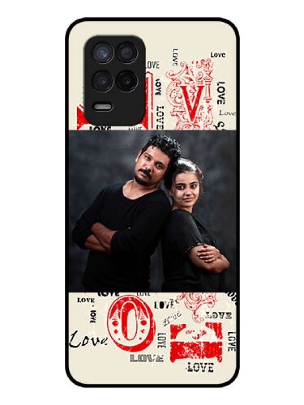Custom Realme Narzo 30 5G Photo Printing on Glass Case - Trendy Love Design Case