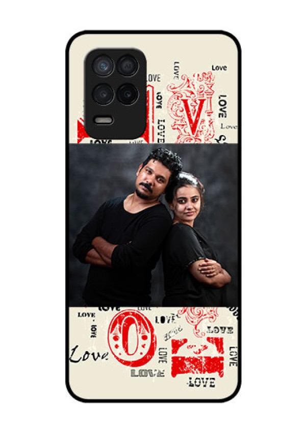 Realme Narzo 30 5G Photo Printing on Glass Case - Trendy Love Design Case