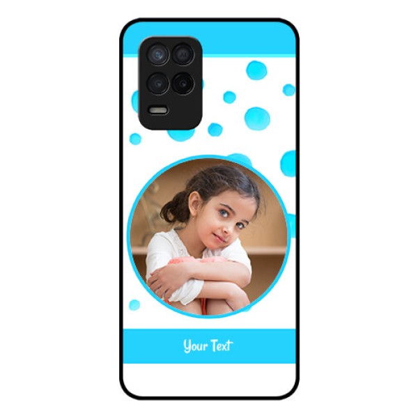 Realme Narzo 30 5G Photo Printing on Glass Case - Blue Bubbles Pattern Design Realme Narzo 30 5G Photo Printing on Glass Case - Blue Bubbles Pattern Design