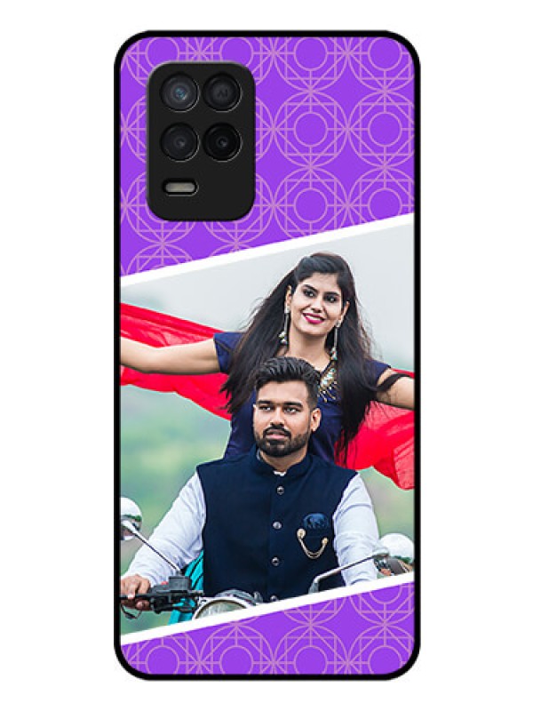 Custom Realme Narzo 30 5G Custom Glass Phone Case - Violet Pattern Design