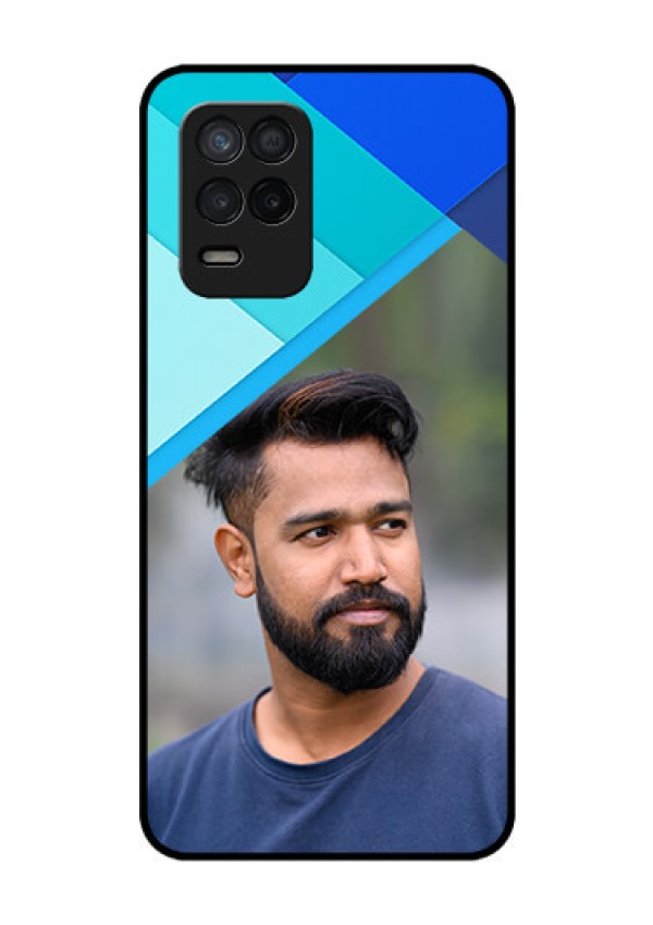 Realme Narzo 30 5G Custom Glass Phone Case - Blue Pattern Design