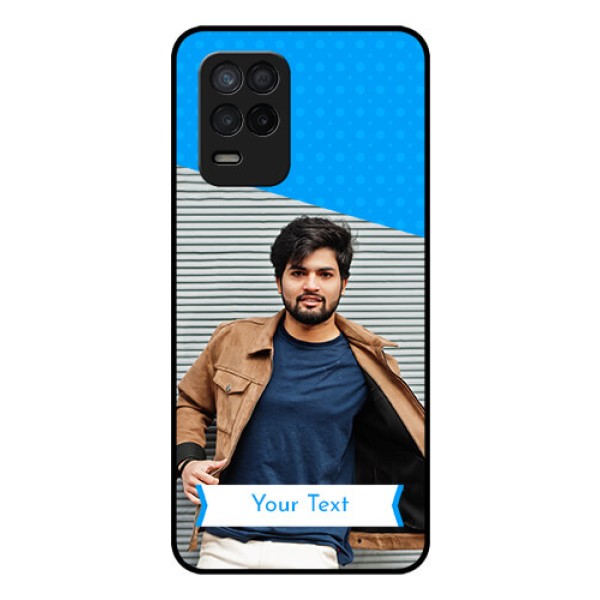 Realme Narzo 30 5G Photo Printing on Glass Case - Simple Blue Color Design Realme Narzo 30 5G Photo Printing on Glass Case - Simple Blue Color Design