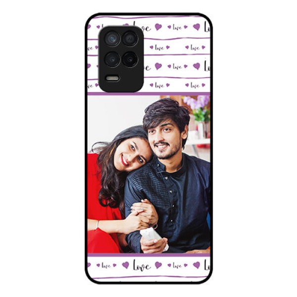 Realme Narzo 30 5G Custom Glass Mobile Case - Couples Heart Design