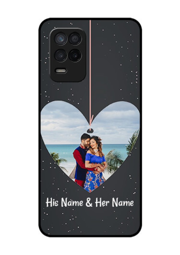 Realme Narzo 30 5G Custom Glass Phone Case - Hanging Heart Design