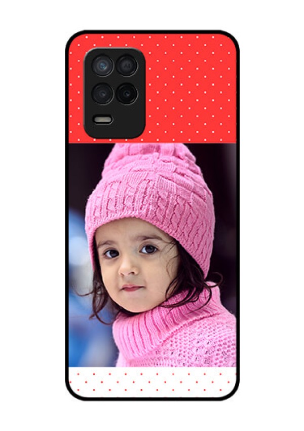 Realme Narzo 30 5G Photo Printing on Glass Case - Red Pattern Design