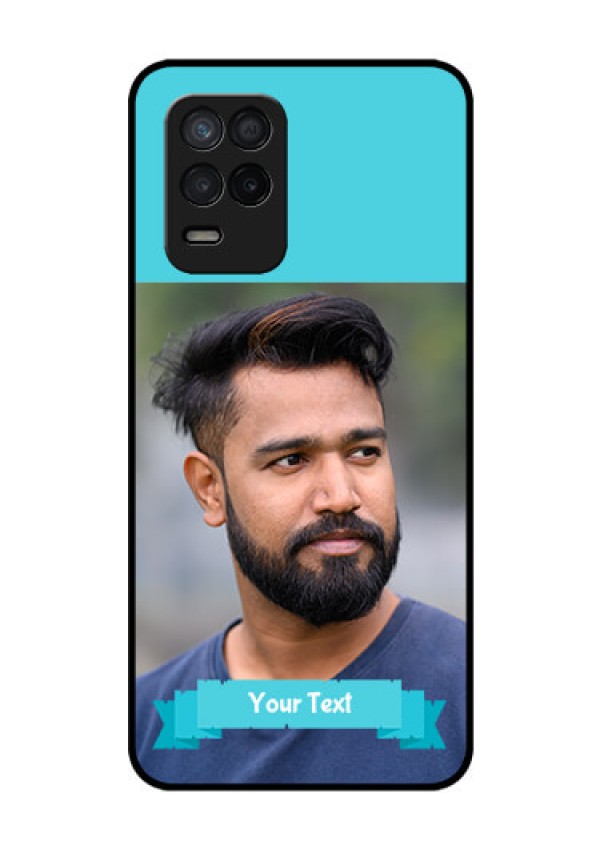 Realme Narzo 30 5G Personalized Glass Phone Case - Simple Blue Color Design