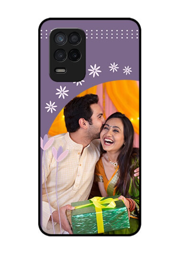 Realme Narzo 30 5G Custom Glass Mobile Case - Lavender flowers design 