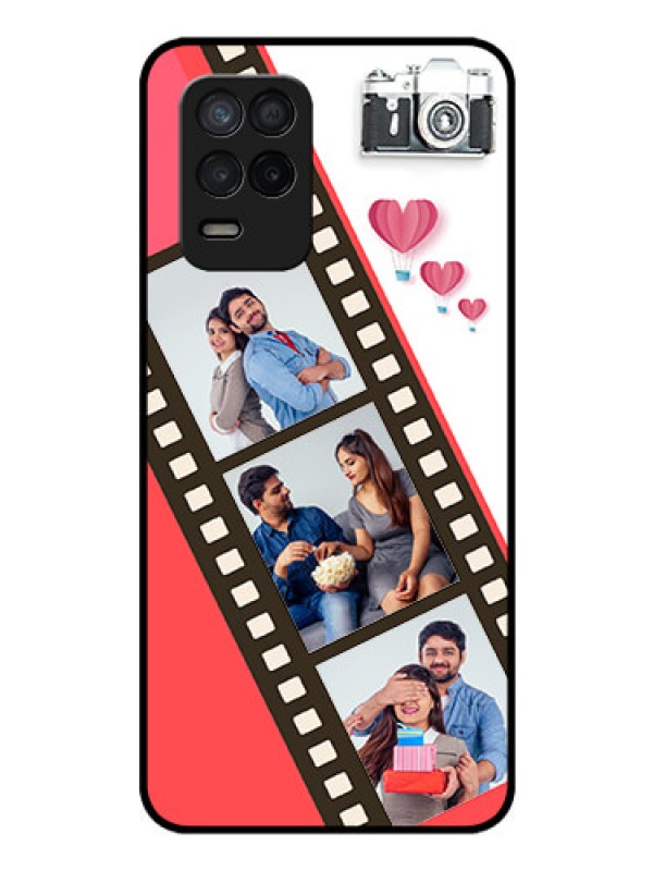 Custom Realme Narzo 30 5G Personalized Glass Phone Case - 3 Image Holder with Film Reel