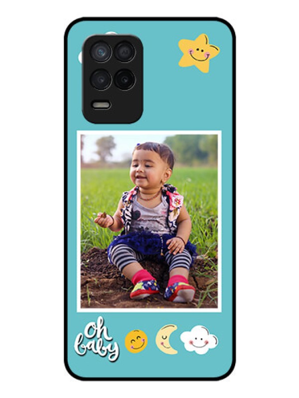 Custom Realme Narzo 30 5G Personalized Glass Phone Case - Smiley Kids Stars Design