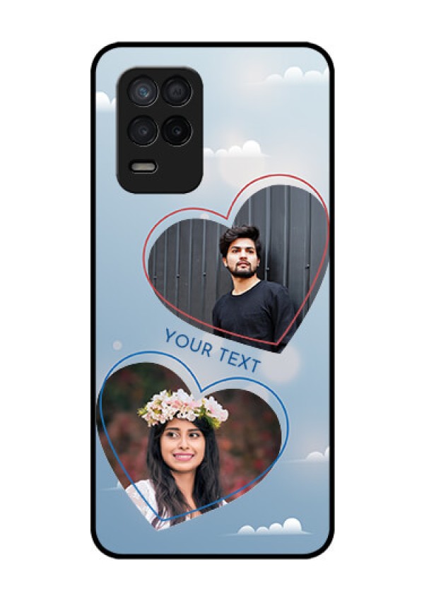 Realme Narzo 30 5G Custom Glass Mobile Case - Blue Color Couple Design 