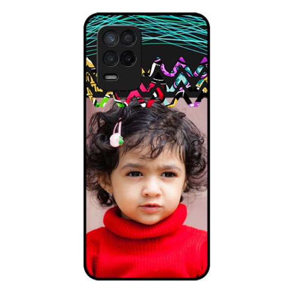 Realme Narzo 30 5G Personalized Glass Phone Case - Neon Abstract Design