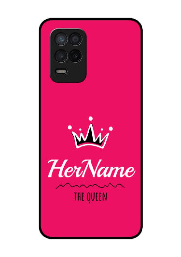 Realme Narzo 30 5G Glass Phone Case Queen with Name