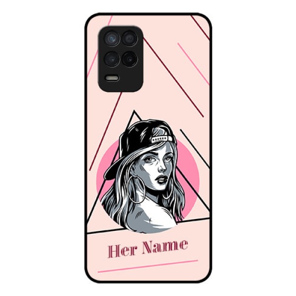 Narzo 30 5G Personalized Glass Phone Case - Rockstar Girl Design