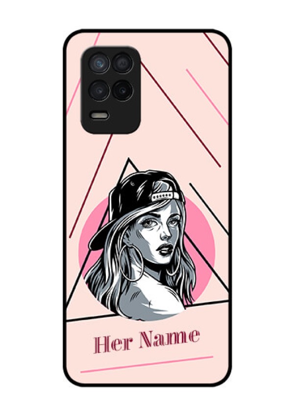 Narzo 30 5G Personalized Glass Phone Case - Rockstar Girl Design