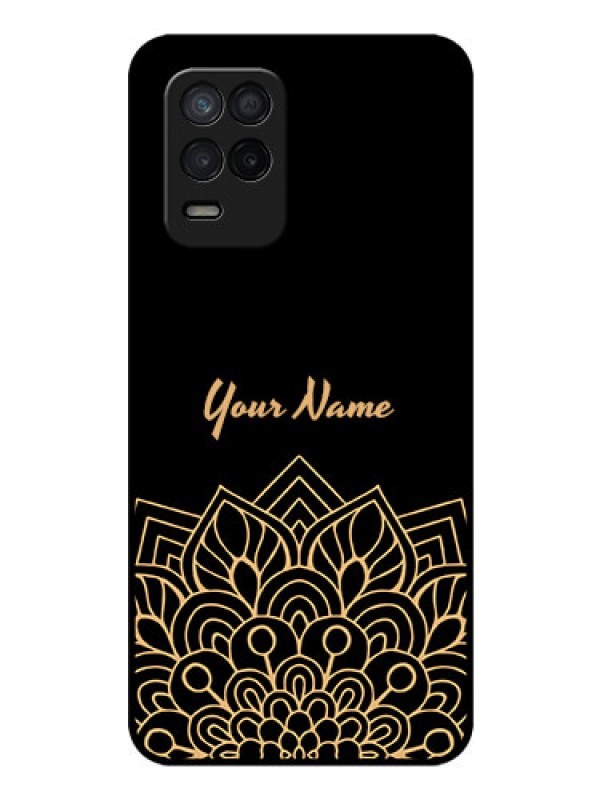 Custom Narzo 30 5G Custom Glass Phone Case - Golden mandala Design
