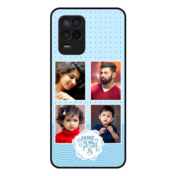 Narzo 30 5G Custom Glass Phone Case - Cute love quote with 4 pic upload Design Narzo 30 5G Custom Glass Phone Case - Cute love quote with 4 pic upload Design