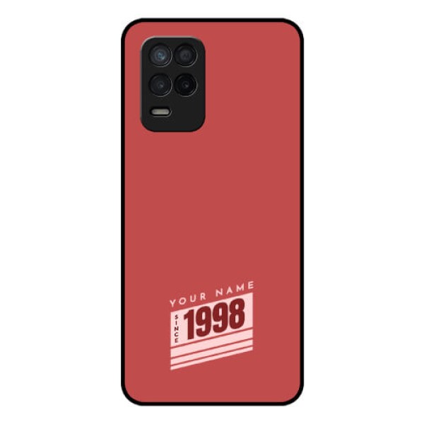 Narzo 30 5G Custom Glass Phone Case - Red custom year of birth Design