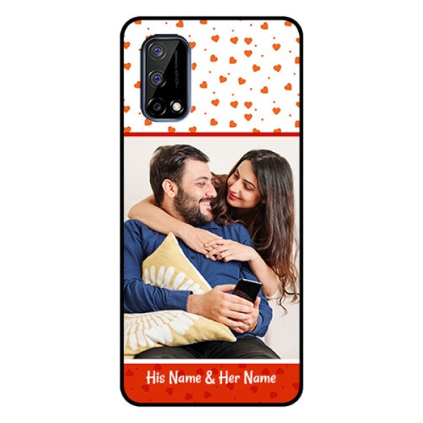 Realme Narzo 30 Pro 5G Custom Glass Phone Case - Orange Love Symbol Design