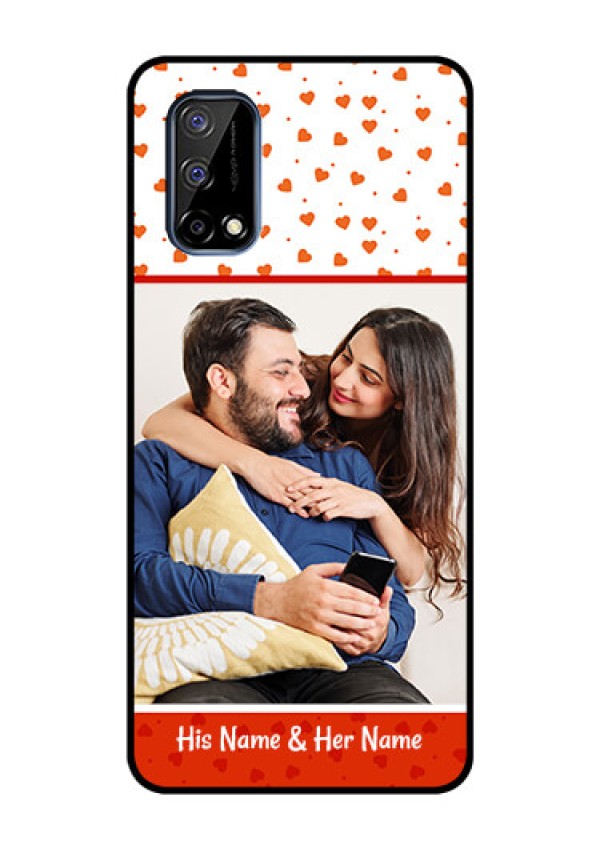 Realme Narzo 30 Pro 5G Custom Glass Phone Case - Orange Love Symbol Design