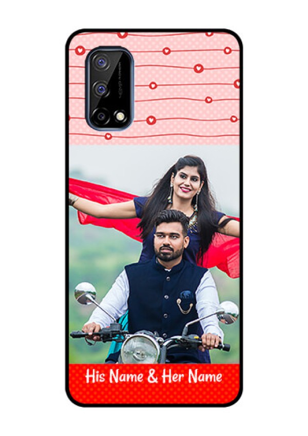 Realme Narzo 30 Pro 5G Personalized Glass Phone Case - Red Pattern Case Design