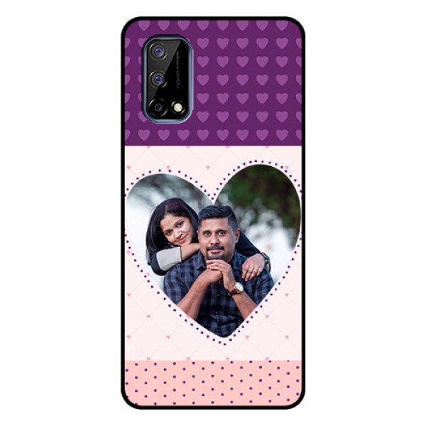 Realme Narzo 30 Pro 5G Custom Glass Phone Case - Violet Love Dots Design