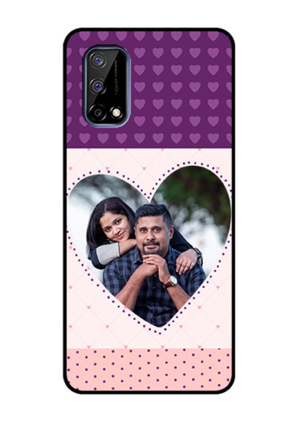 Realme Narzo 30 Pro 5G Custom Glass Phone Case - Violet Love Dots Design