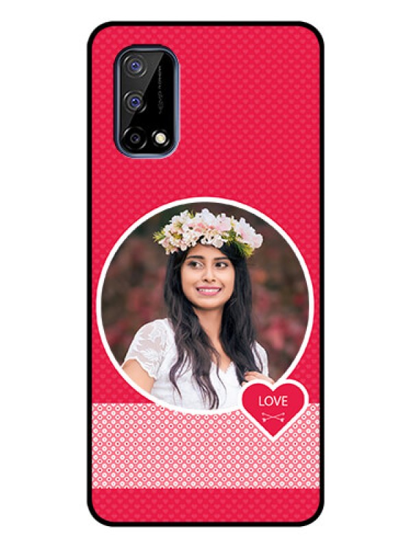 Custom Realme Narzo 30 Pro 5G Personalised Glass Phone Case - Pink Pattern Design
