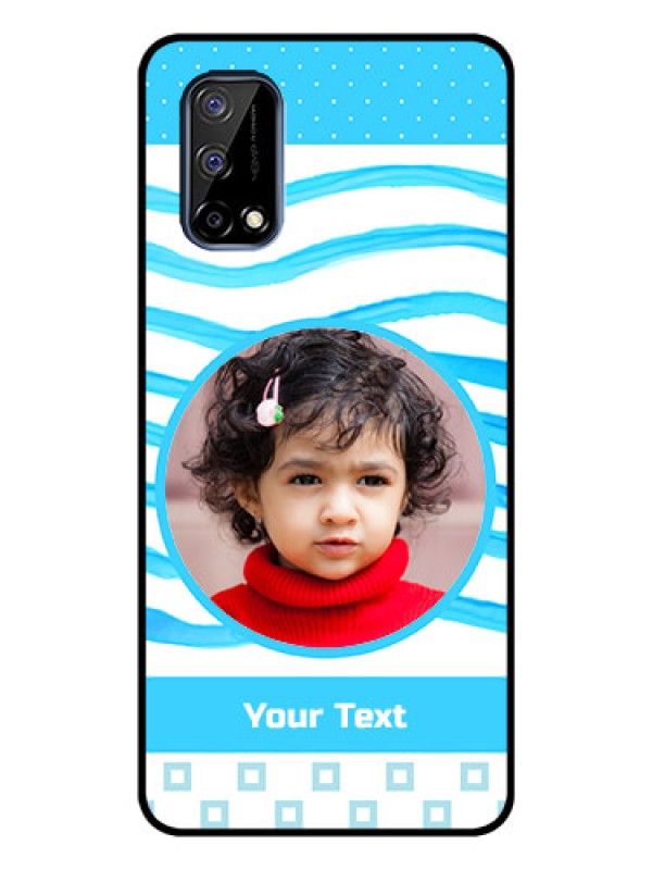 Custom Realme Narzo 30 Pro 5G Custom Glass Phone Case - Simple Blue Case Design