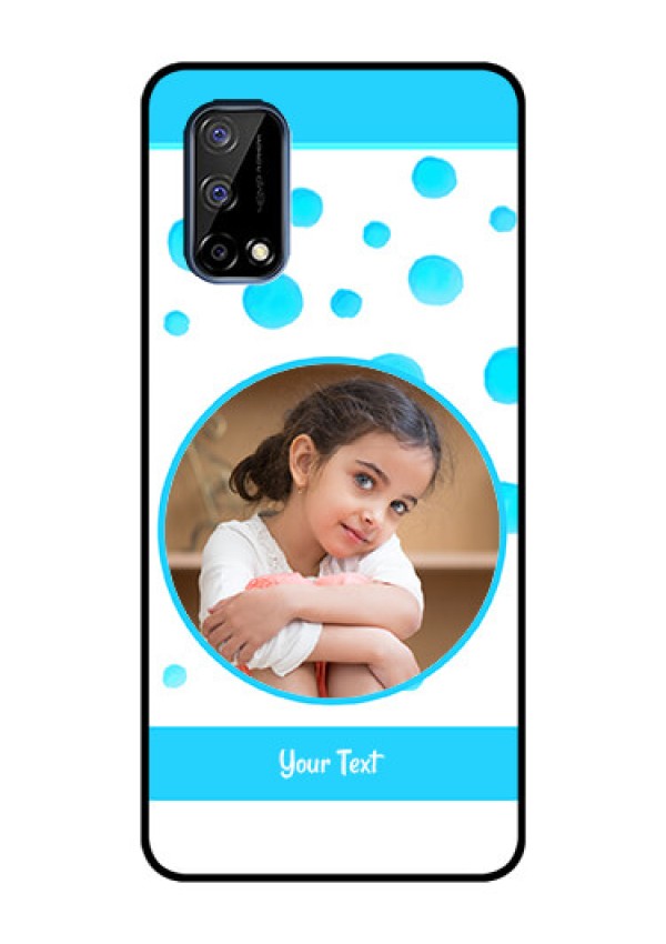 Realme Narzo 30 Pro 5G Photo Printing on Glass Case - Blue Bubbles Pattern Design