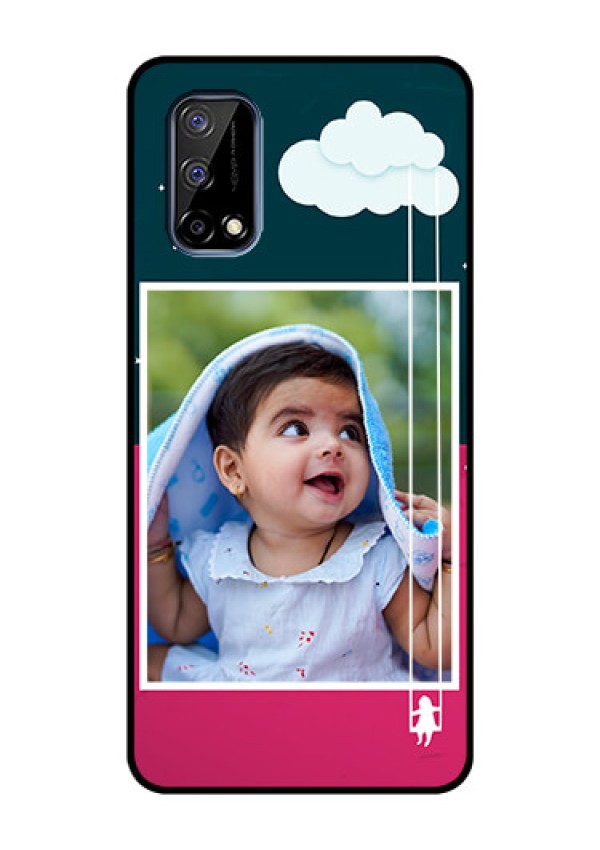 Realme Narzo 30 Pro 5G Custom Glass Phone Case - Cute Girl with Cloud Design