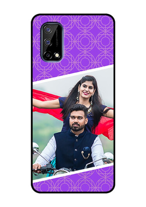 Realme Narzo 30 Pro 5G Custom Glass Phone Case - Violet Pattern Design