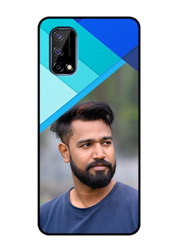 Realme Narzo 30 Pro 5G Custom Glass Phone Case - Blue Pattern Design