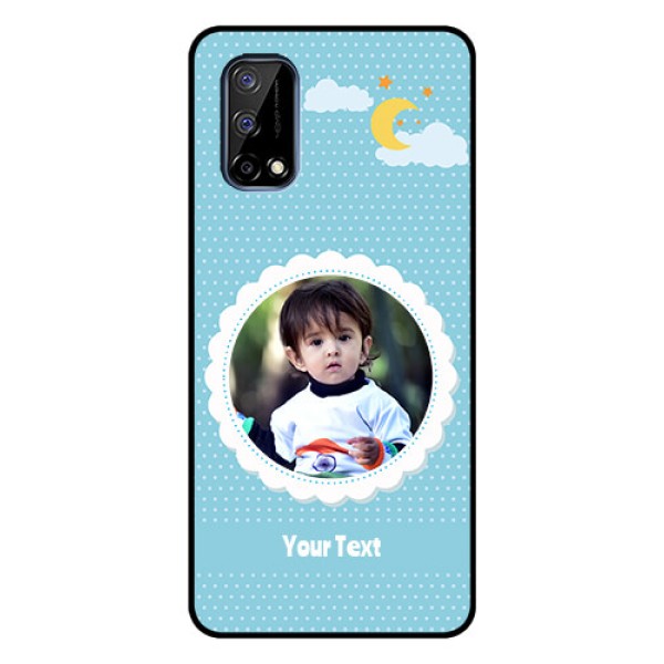 Realme Narzo 30 Pro 5G Personalised Glass Phone Case - Violet Pattern Design