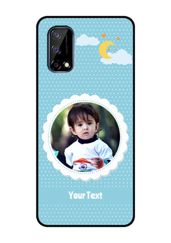 Realme Narzo 30 Pro 5G Personalised Glass Phone Case - Violet Pattern Design