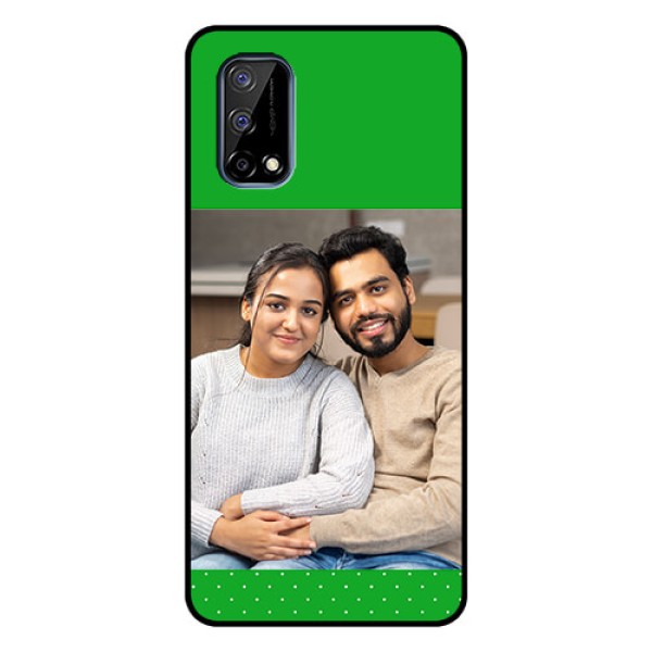 Realme Narzo 30 Pro 5G Personalized Glass Phone Case - Green Pattern Design