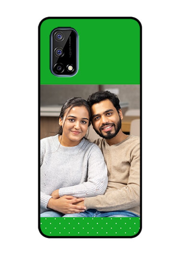 Realme Narzo 30 Pro 5G Personalized Glass Phone Case - Green Pattern Design