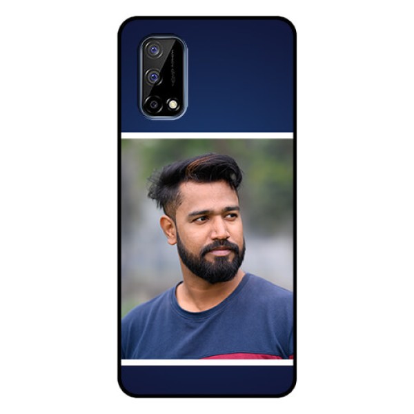 Realme Narzo 30 Pro 5G Personalized Glass Phone Case - Simple Royal Blue Design Realme Narzo 30 Pro 5G Personalized Glass Phone Case - Simple Royal Blue Design