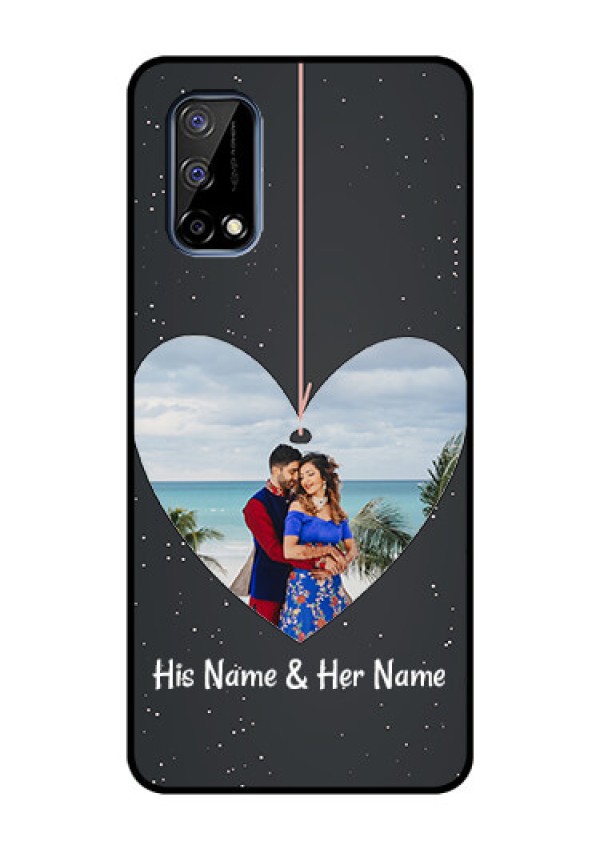 Realme Narzo 30 Pro 5G Custom Glass Phone Case - Hanging Heart Design