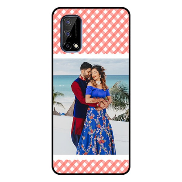 Realme Narzo 30 Pro 5G Personalized Glass Phone Case - Pink Pattern Design