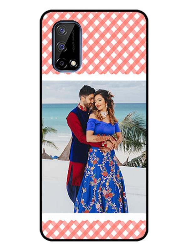 Custom Realme Narzo 30 Pro 5G Personalized Glass Phone Case - Pink Pattern Design