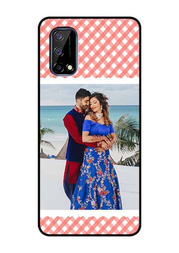 Realme Narzo 30 Pro 5G Personalized Glass Phone Case - Pink Pattern Design