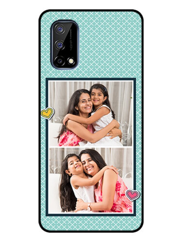 Custom Realme Narzo 30 Pro 5G Custom Glass Phone Case - 2 Image Holder with Pattern Design